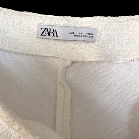 ZARA white textured mini skirt - Picture 4 of 4